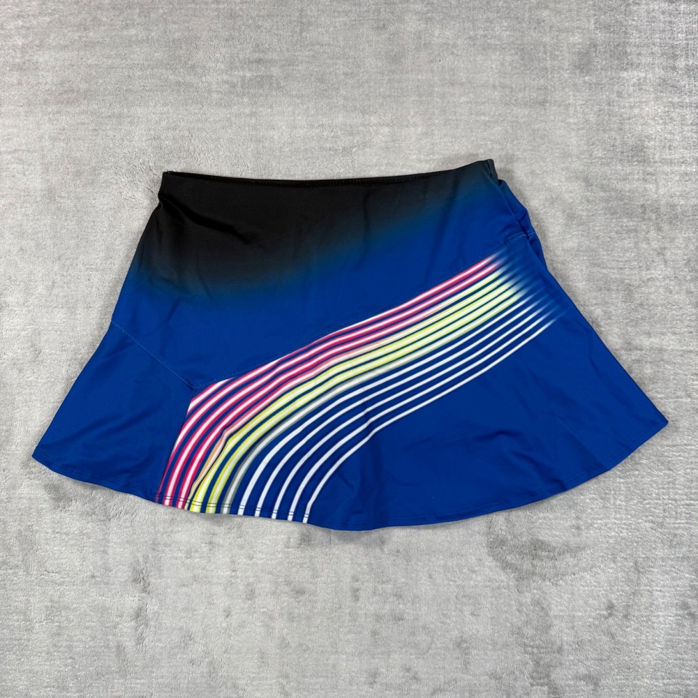 Lucky in Love Skirt Womens XS Blue Striped Vaportex Activewear Skort Tennis Golf